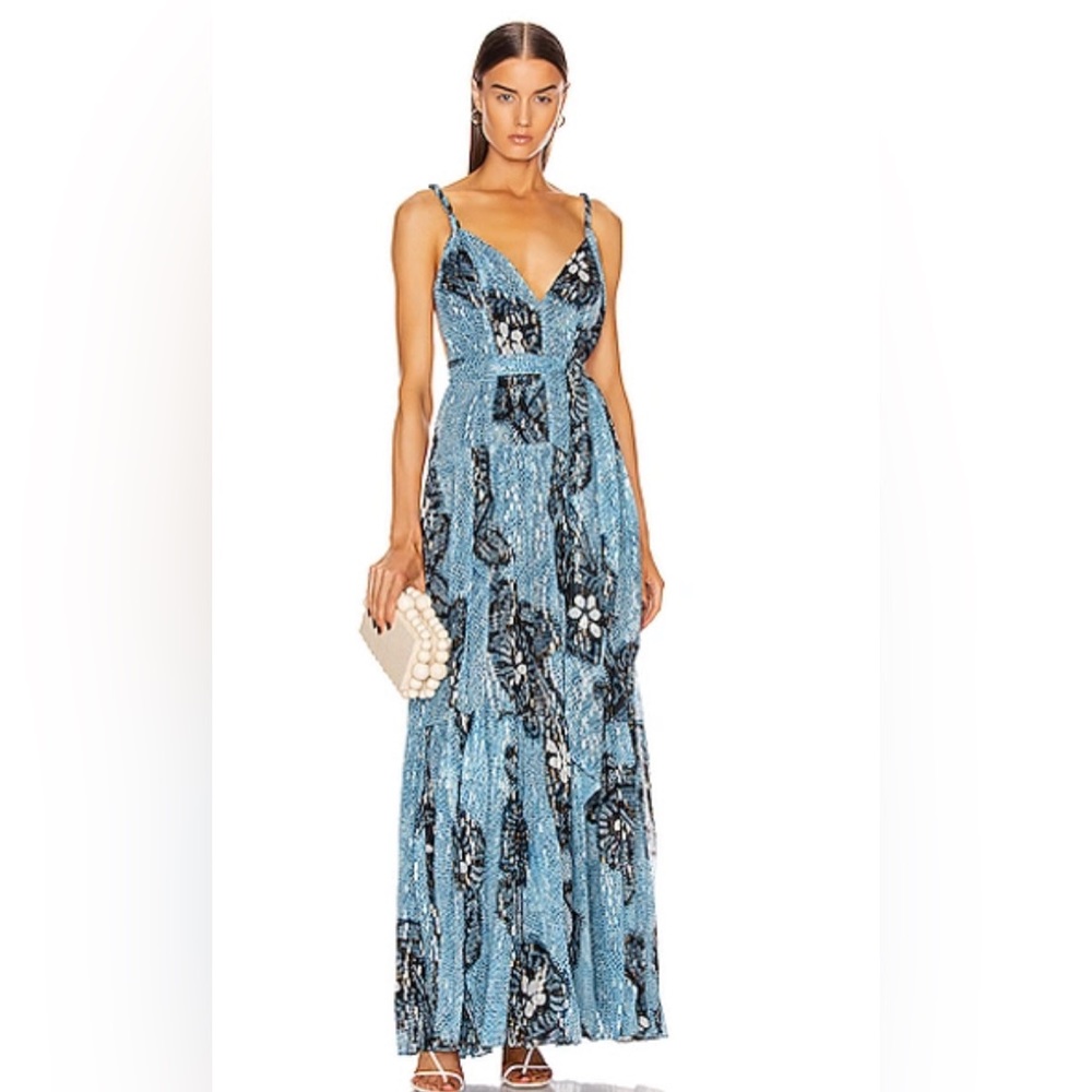 ULLA JOHNSON KEMALA METALLIC MAXI DRESS 6